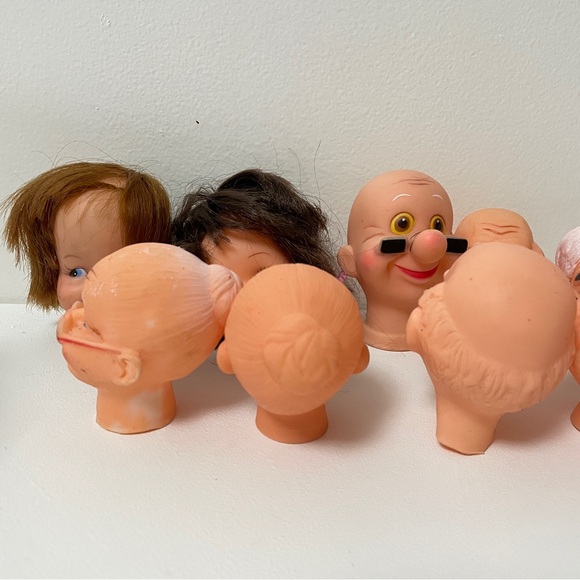 Vintage Doll Parts LOT Heads Arms Hands Craft Making Parts Fibre Craft - Picture 11 of 16